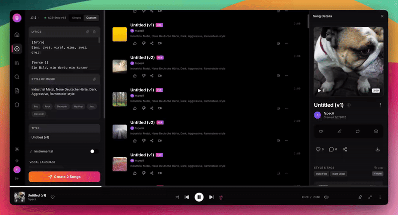 ACE-Step UI - Open Source Suno Alternative